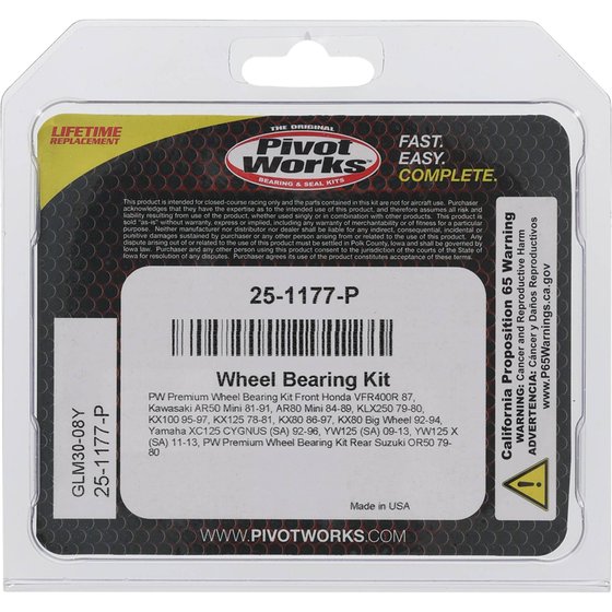 KX 125 (1978 - 1981) wheel bearing kit front | All Balls