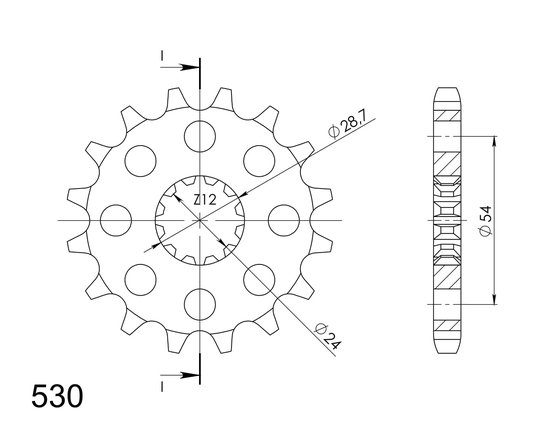 NINJA ZX 14 R (2006 - 2022) supersprox front sprocket 517.17rb with rubber bush | Supersprox