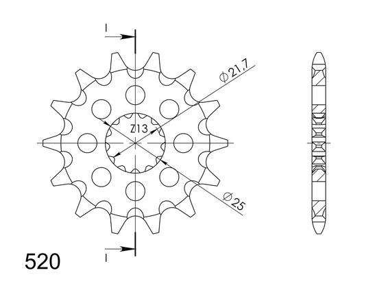 ER 6 N (2009 - 2010) front sprocket | Supersprox