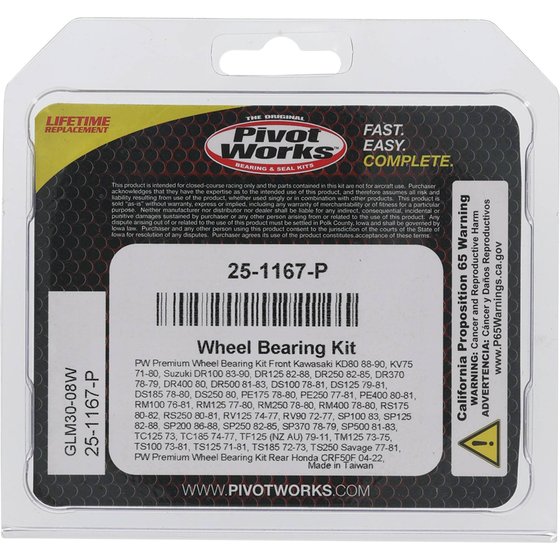 KD 80 (1988 - 1990) wheel bearing kit front | All Balls