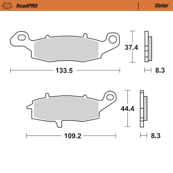 Z 750 (2004 - 2006) sintered front brake pad | MOTO-MASTER