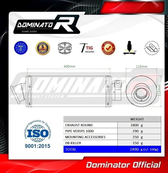 KLZ 1000 VERSYS (2019 - 2021) exhaust silencer muffler st | Dominator