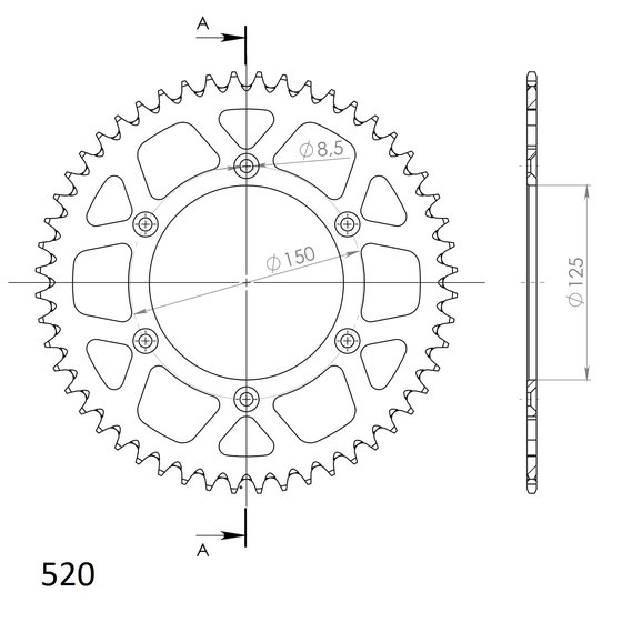 KX 65 (2000 - 2017) alloy rear sprocket | Supersprox