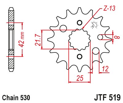 VN 800 VULCAN (1995 - 2005) steel front sprocket | JT Sprockets