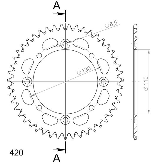 KX 65 (2002 - 2023) supersprox alu rear sprocket ka/su kx65 00-/rm65 03-05 black 47 | Supersprox