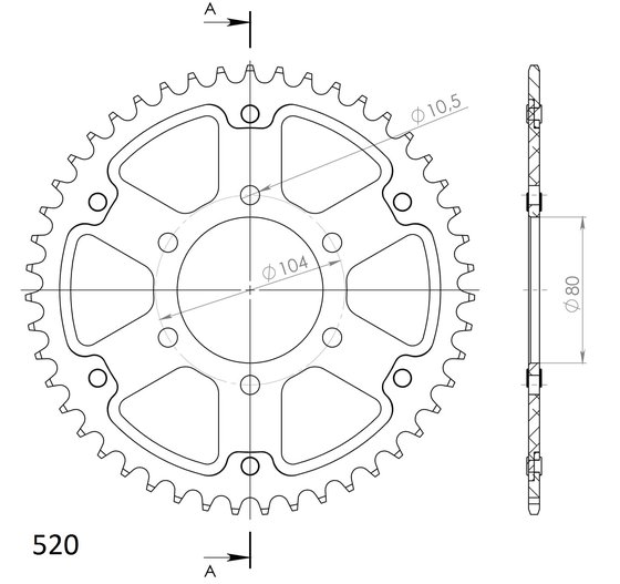 ER 6 F (2006 - 2011) supersprox stealth rear sprocket red  | Supersprox