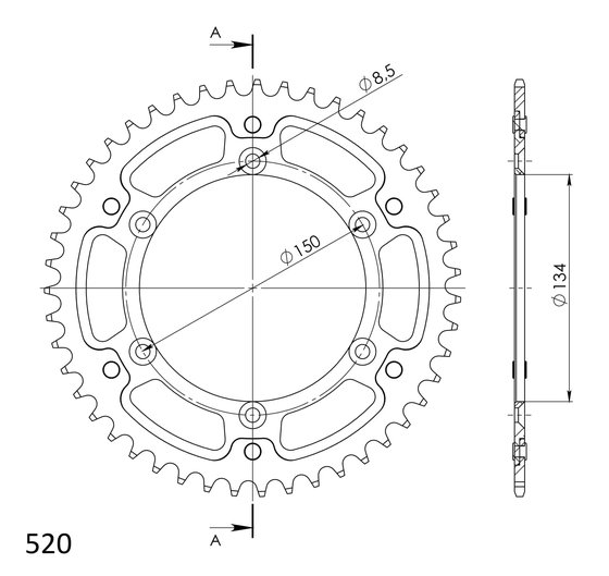 KLX 250 S (2006 - 2020) stealth rear sprocket | Supersprox