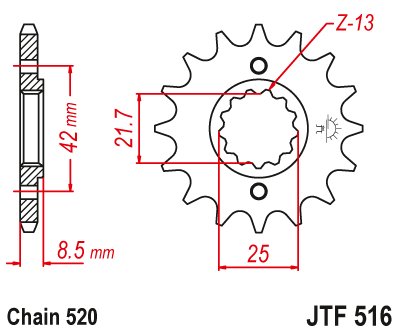 KLX 250 S (2006 - 2019) front sprocket 15tooth pitch 520 jtf51615 | JT Sprockets