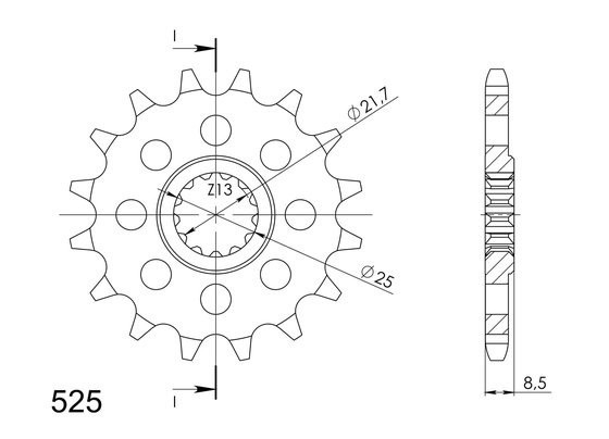 Z 1000 R (2017 - 2022) supersprox front sprocket 1537.15rb with rubber bush | Supersprox