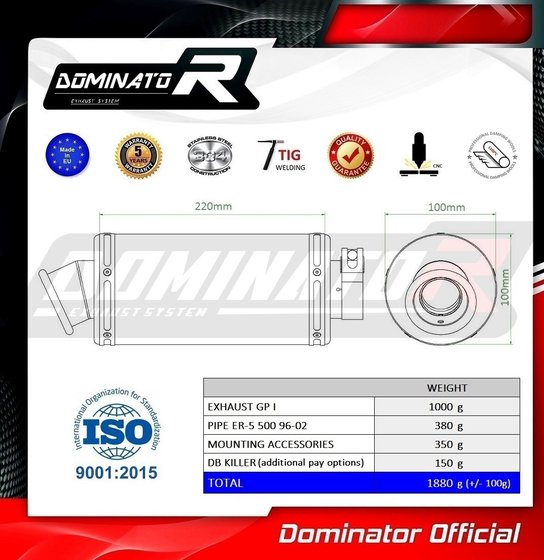 ER 5 TWISTER (1996 - 2006) exhaust silencer gp1 | Dominator