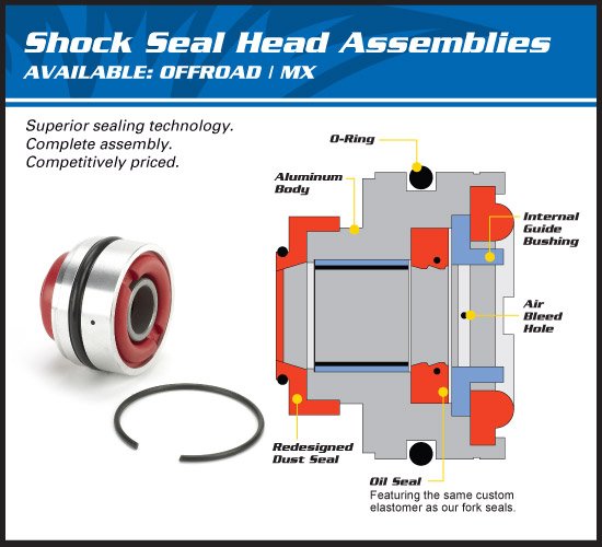 KX 125 (1988 - 1992) rear shock seal head kit | All Balls