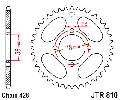 KH 125 (1977 - 1982) rear sprocket 42 tooth pitch 428 jtr81042 | JT Sprockets