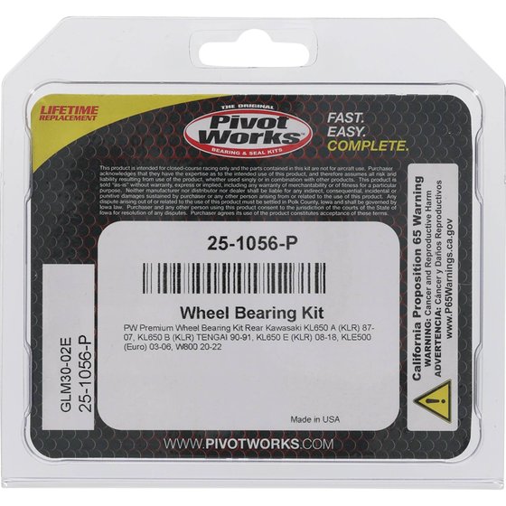 KLR 650 TENGAI (1990 - 1991) wheel bearing kit rear | All Balls