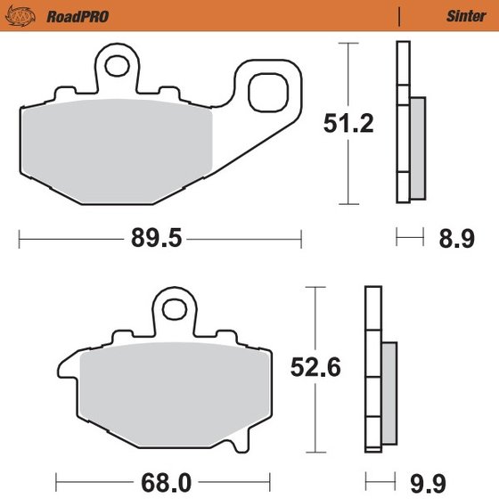 ZX 9R NINJA (1994 - 2003) sintered rear brake pad | MOTO-MASTER