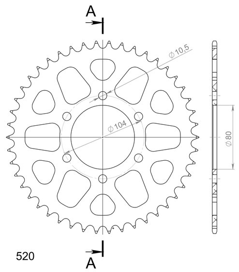 EN 650 VULCAN S (2016 - 2017) supersprox alu rear sprocket ka black 46 | Supersprox