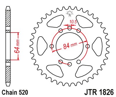 KFX 400 (2003 - 2006) rear sprocket 39 tooth pitch 520 jtr182639 | JT Sprockets