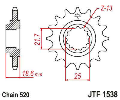 Z 750 (2004 - 2012) steel front sprocket | JT Sprockets