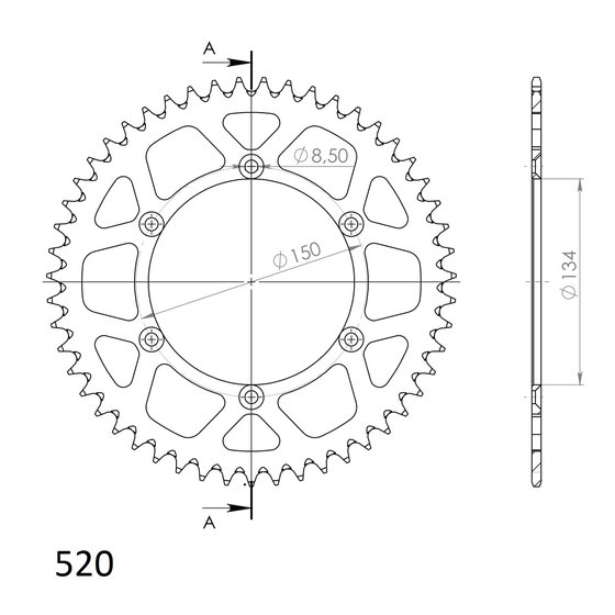 KX 250 (2006 - 2008) supersprox rear sprocket alu ral-460:50 green | Supersprox