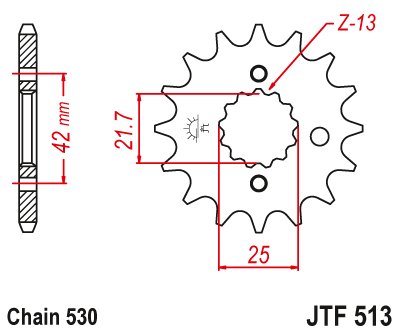 Z 650 SR (1977 - 1980) front sprocket 14tooth pitch 530 jtf51314 | JT Sprockets