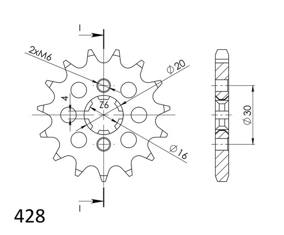 KDX 125 SR (1990 - 1999) supersprox front sprocket 417.15 | Supersprox