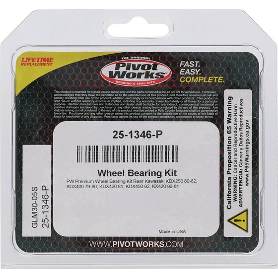 KDX 250 (1980 - 1982) wheel bearing kit rear | All Balls