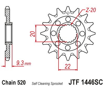 KX 250 X (2021 - 2023) lightweight self-cleaning front sprocket | JT Sprockets