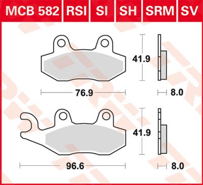 KLX 250 (2008 - 2016) allround organic standard brake pad | TRW