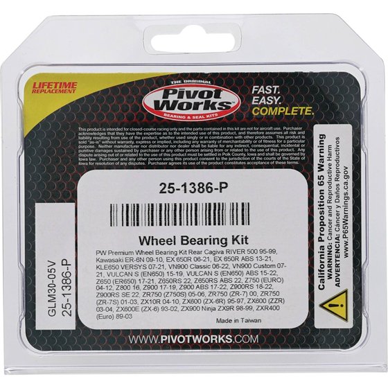 VN 900 VULCAN CUSTOM (2007 - 2022) wheel bearing kit rear | All Balls