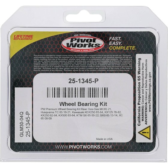 KX 125 (1978 - 1982) wheel bearing kit rear | All Balls