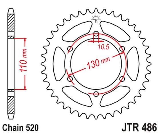 GPZ 500 S (1987 - 2009) rear replacement sprocket - 43 teeth, 520 pitch, black | JT Sprockets