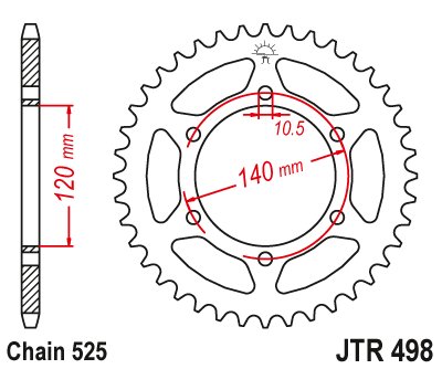 W 650 (1999 - 2006) rear sprocket 46 tooth pitch 525 jtr49846 | JT Sprockets