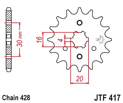 BN 125 ELIMINATOR (1998 - 2009) front sprocket 14tooth pitch 428 jtf41714 | JT Sprockets