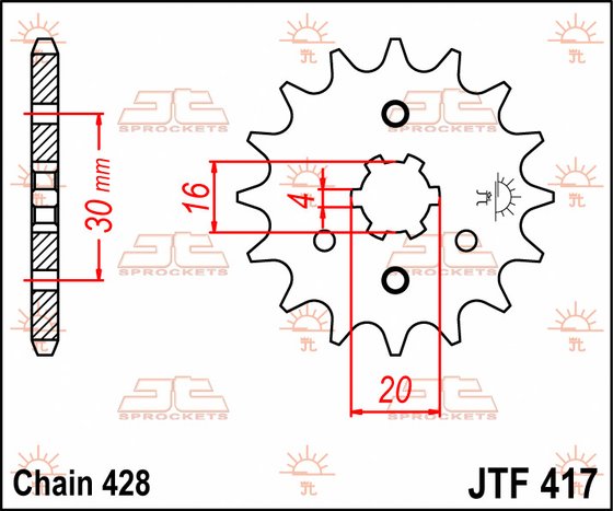 BN 125 ELIMINATOR (1998 - 2009) front sprocket 14tooth pitch 428 jtf41714 | JT Sprockets