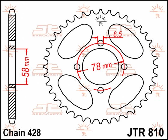 KH 125 (1977 - 1982) rear sprocket 42 tooth pitch 428 jtr81042 | JT Sprockets