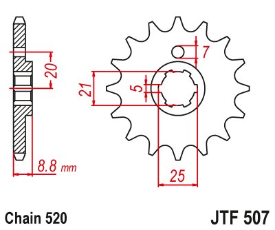 KLT 250 (1982 - 1985) steel front sprocket | JT Sprockets