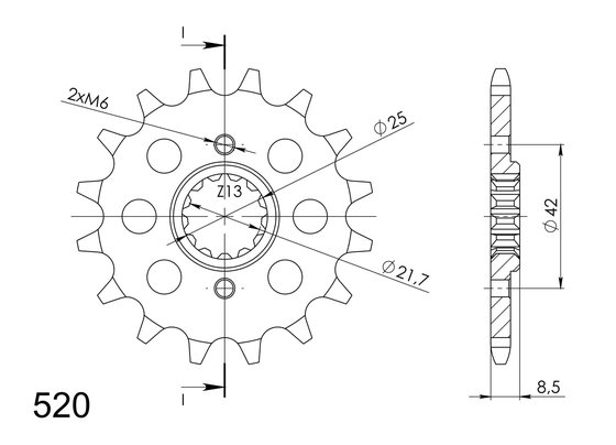 EL 250 ELIMINATOR (1991 - 2003) supersprox / jt front sprocket 516.14 | Supersprox