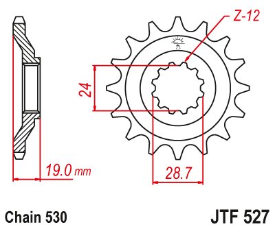 ZX-10 (1988 - 1990) steel front sprocket | JT Sprockets