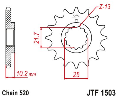 KEF LAKOTA 300 (1995 - 2003) front sprocket 12tooth pitch 520 jtf150312 | JT Sprockets