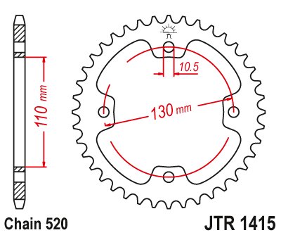 KFX 450 R (2008 - 2014) steel rear sprocket | JT Sprockets