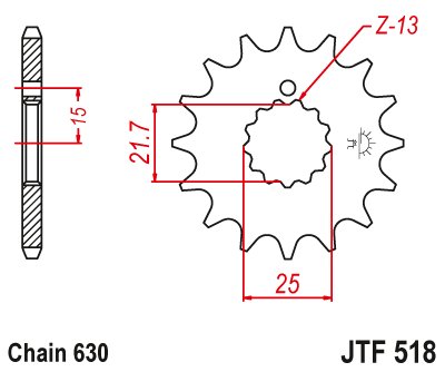 GPZ 750 TURBO (1984 - 1985) steel front sprocket | JT Sprockets