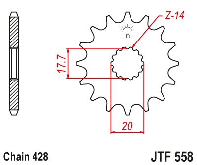 Z 125 (2019 - 2022) front sprocket 13tooth pitch 428 jtf55813 | JT Sprockets