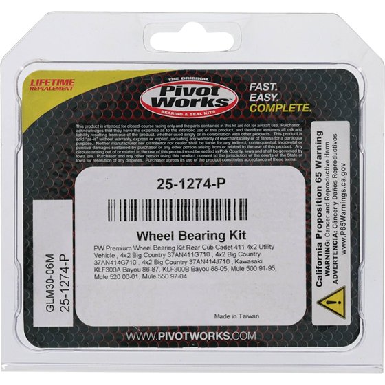 KLF 300 BAYOU (1986 - 2005) wheel bearing kit rear | All Balls