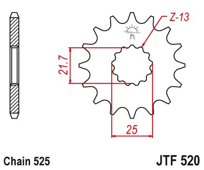 W 650 (1999 - 2006) front sprocket 17tooth pitch 525 jtf52017 | JT Sprockets