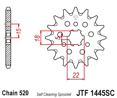 KX 125 (1994 - 2008) lightweight self-cleaning front sprocket | JT Sprockets