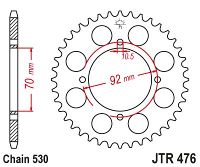 GPZ 305 (1983 - 1983) steel rear sprocket | JT Sprockets