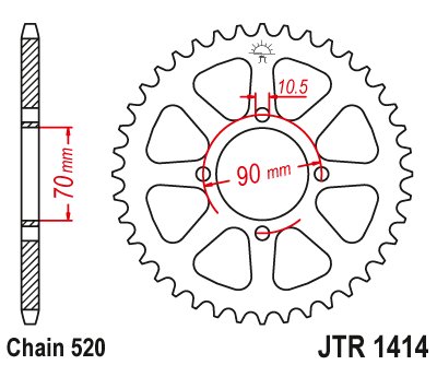 KFX 250 MOJAVE (1987 - 2004) steel rear sprocket | JT Sprockets