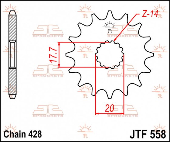 NINJA 125 (2019 - 2022) front sprocket 13tooth pitch 428 jtf55813 | JT Sprockets