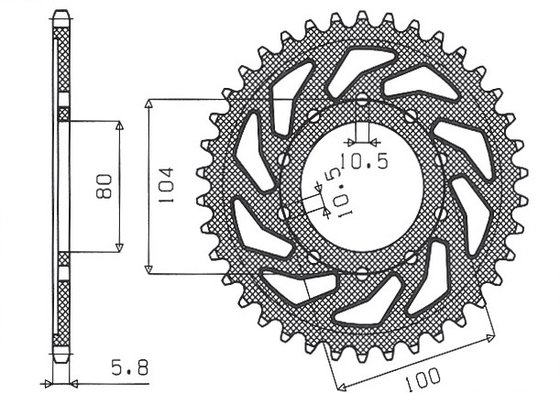 ZX-6RR NINJA (2003 - 2006) rear steel sprocket - 43 teeth, 520 pitch | SUNSTAR SPROCKETS