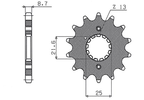 Z 400 ER (1974 - 1983) 14t 530 pitch black steel front replacement sprocket | SUNSTAR SPROCKETS