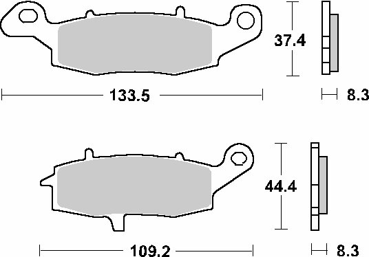 Z 750 S (2005 - 2006) brakepads sintered rear | SBS